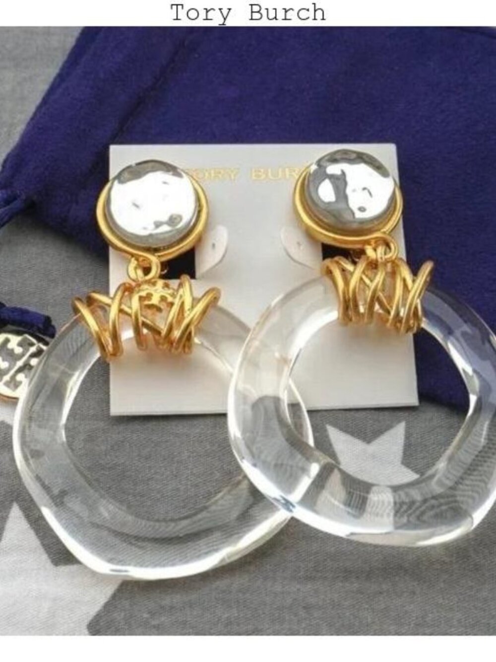 Tory Burch Roxanne Wrapped Door-Knocker Statement Hoop Earrings